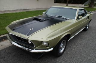 1969 Mach 1 Fastback Orig Lime Gold Color Ac Ps Pb No Rust Marti Report Gorgeous photo