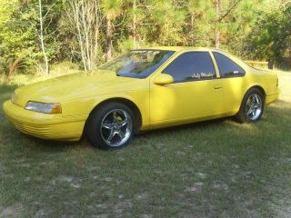 1991 Ford Tbird Sport,  Street / Strip Drag Car.  Great Cond.  Chrome Yellow Paint. photo