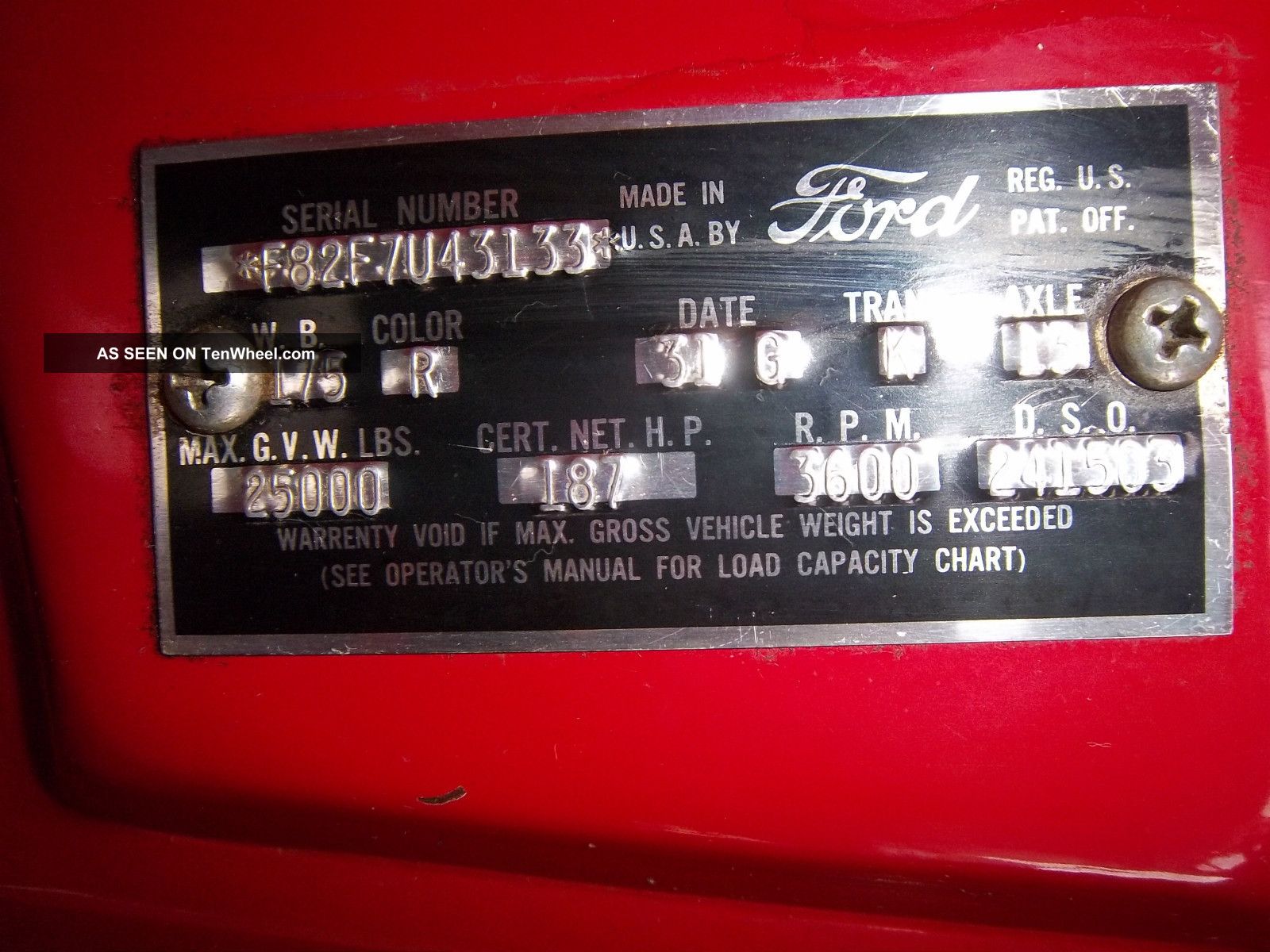 1957 Ford F800 Big Job Seagrave Fire Truck