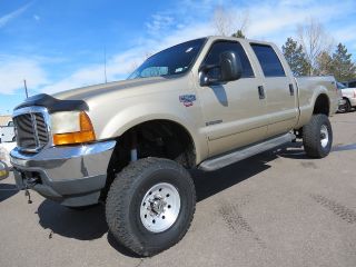 2001 Ford F350 Crew Cab Lariat 4x4 Shortbed Loaded Great Shape Lifted 7.  3 Diesel photo