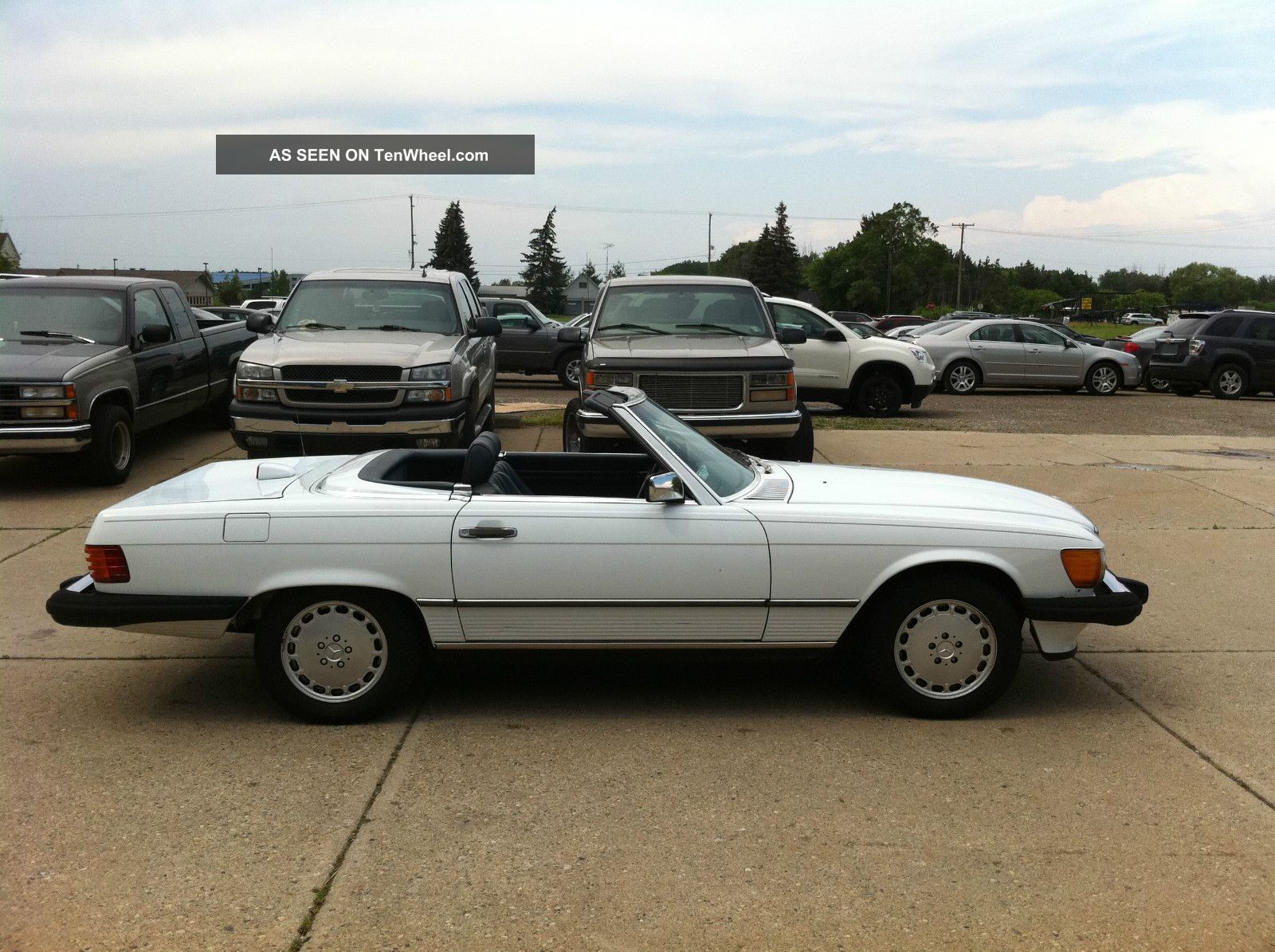 1987 Mercedes Benz 560 Sl Convertible White Blue