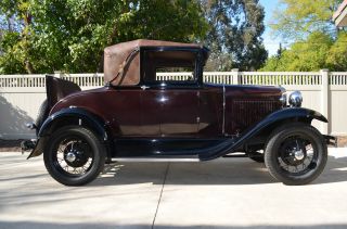 1931 Model A Sport Coupe Excellent Prior Restoration Tampa Red On Black Ca photo