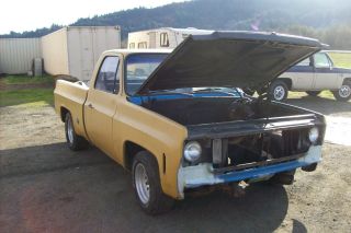 1977 Chevy 1 / 2 Ton Short Box Project Truck With 350 Automatic Trans And Wheels photo