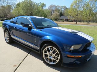 2009 Ford Mustang Shelby Gt500 - Blue,  White Stripes, photo