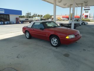 1992 Ford Mustang Lx Convertible 2 - Door 5.  0l Red With White Top photo