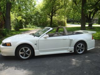 2001 Pearl White Mustang Gt V8 Convertible Saleen Clone Roll Bar photo