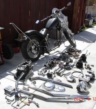 1969 Harley Iron Head Chopper Front End Needs Put Back Together photo