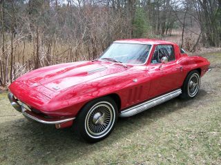 1966 Corvette Coupe,  327,  Auto,  Ac,  Red With Red Int,  Headrests Loaded photo