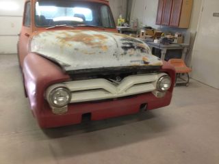 Rust And Solid 1955 Ford F100 Short Box With Title Project 428 With C6 photo