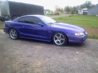 1995 Purple Ford Mustang Gt 5.  0 With Ghost Flames photo