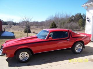 1974 Chevy Camaro Lt Red With Black Stripes And Straight Z28 Ss photo