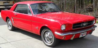 1965 Red Ford Mustang Standard 6 - Cyl 3 - Speed Garage Kept Smooth Running Classic photo