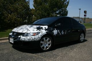 2011 Honda Civic 2dr Lx Coupe,  Custom Hand Airbrushed Paint Job,  One Of A Kind photo