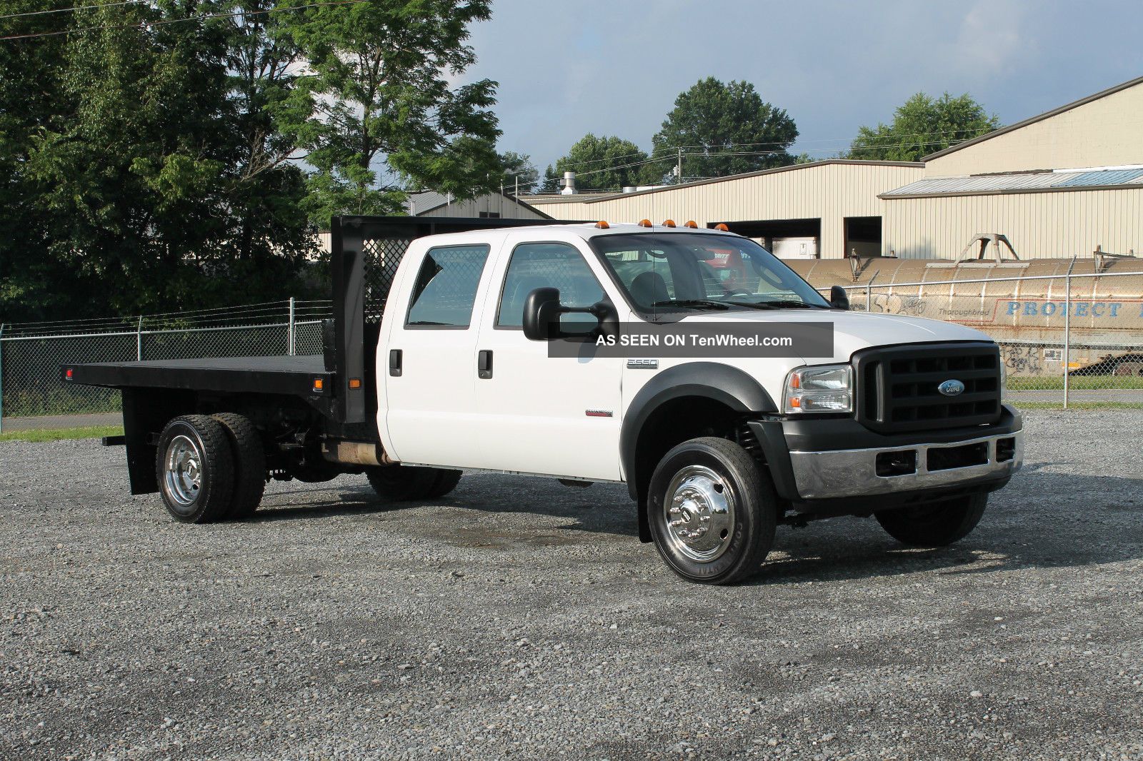 2007 Ford F550 Xl Crew Cab Flatbed Dually Truck 6 0l Diesel