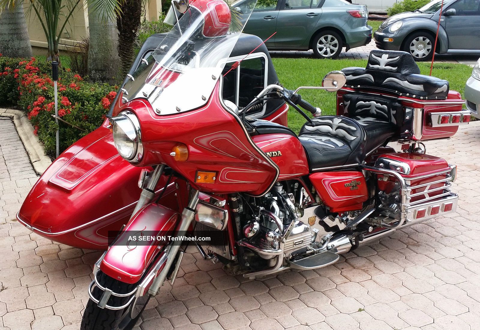 Red 1979 Honda Gl1000 Goldwing Coupe Royal Side Car 11