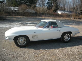 1967 Corvette Convertible Garage Find White / Red 4 - Speed Project photo