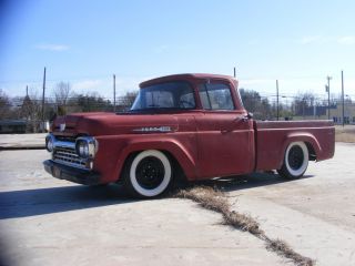 1960 Ford F100 Pick Up Truck Rat Hot Rod Custom Lowered Wide Whites Ratrod photo