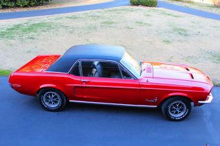 1968 Mustang. . . .  Great Candy Apple Red Paint. . . .  No Rust Problems photo