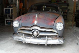 1950 Ford 2 Door V8 Flat Head,  Complete Car,  Would Be An Easy Car To Restore. photo