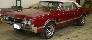 1966 Olds Cutlass 442,  Red / White,  And Transmission photo