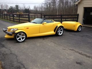 1999 Yellow Plymouth Prowler Base Convertible 2 - Door 3.  5l - Includes Trailer photo