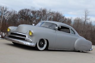 1951 Chevy Coupe,  Lead Sled,  Chop Top,  350ci,  Rat Rod,  Bagged photo