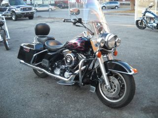 1998 Harley Davidson Flhp Roadking Police,  Black With Ghost Flames True Dualls photo