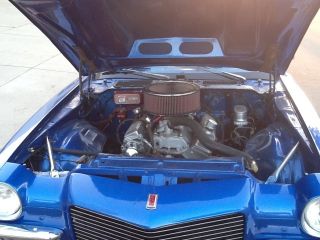 1973 Chevy Camaro Blue With White Yenko Tripes Black Interior Dash & Gages photo
