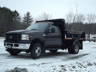 2006 Ford F - 350 Xl 4 X 4 One Ton Dump With Fisher V - Plow photo
