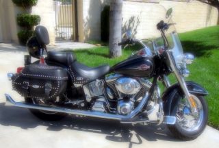 Classic Black 2006 Harley Davidson Softail Heritage Cruiser Motorcycle photo