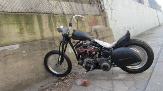 1950 Harley Davidson Bobber Chopper Bike Motorcycle Pan Panhead photo