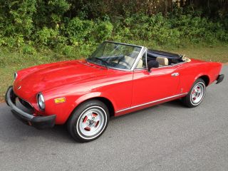 1981 Fiat Spider 124 Convertible Fuel Injection 2000 Cc Red Beauty In Florida photo