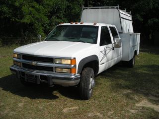 1998 Chevrolet 4wd Dually Diesel Crew Cab Pick - Up Enclosed 8 ' Bed + Crane Winch photo