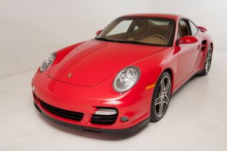 2007 Porsche 911 Turbo Coupe Rare Guards Red / Tan 6 - Speed Loaded With Options 18k photo