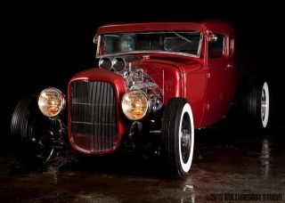 1930 Firethorn Red Model A Coupe Street Rod Hot Rod Rat Rod photo