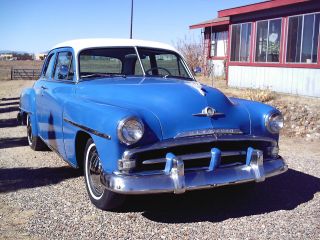 Royal Blue,  Ivory Top,  1952 Plymouth Cranbrook,  Two Door Coupe,  Upholstery photo