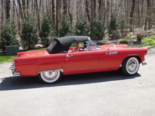 1955 Ford Thunderbird,  Older Restoration With Red Paint,  3 Speed photo