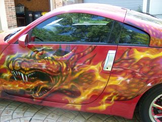 350z Nissan 2004 With Dragons On It Air Brush. photo