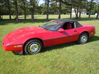 1986 Corvette,  Red,  With A Black Convertible Top photo